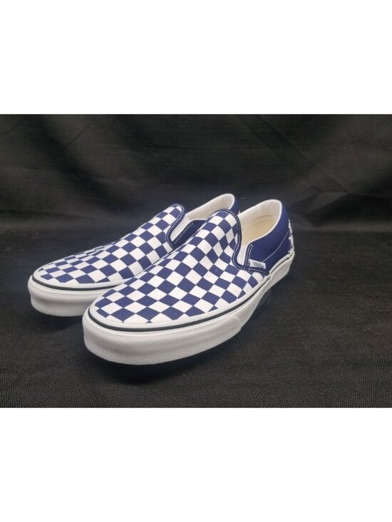 Vans Men\'s Classic Slip-On  Blue sneaker Check  Size 10 NEW IN BOX!